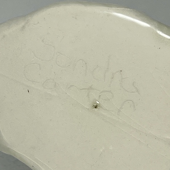 Hand painted art pottery white dog figurine - Picture 5 of 5